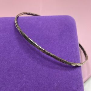 💛 Vintage 925 Handmade Hammered Bangle